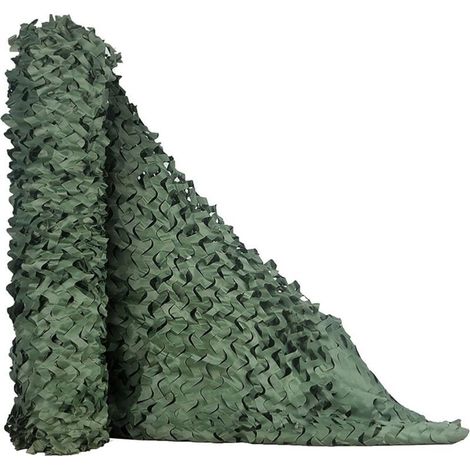 Filet de camouflage vert 1,5 x 4 mètres, 1 pièce, filet de camouflage décoratif extérieur, protection solaire, filet de protection de montagne (1/5)