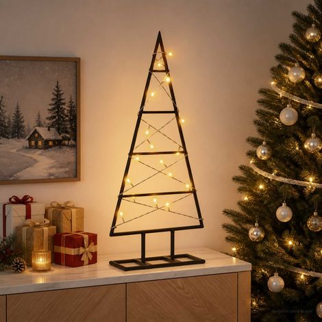 vidaXL Árbol de Navidad de metal KUOPIO 60 cm Blanco Cálido (1/5)