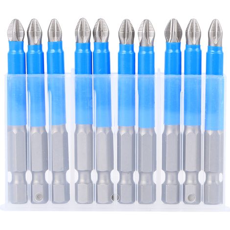Embouts De Tournevis Ph2 Magnétiques - Acier S2 Durci 65mm - Pour Visseuse Électrique - Lot De 10 Pièces (1/5)