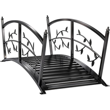 Metall-Gartenbrücke mit Sicherheitsgeländer, 120 cm, rostbeständig