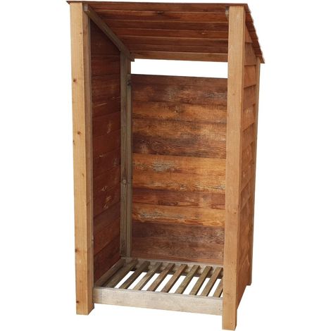 Wooden Log Store Reverse Roof, W99xH180cm (Brown finish)