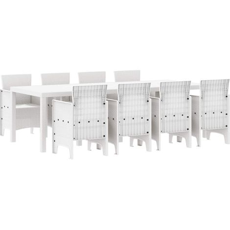 Maison Exclusive - Set da Pranzo per Giardino 9 pz Grigio chiaro Polipropilene (1/5)