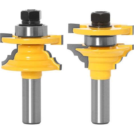 Lot de 2 fraises à tenon rondes pour porte menuiserie - Tige 12,7 mm (1/5)