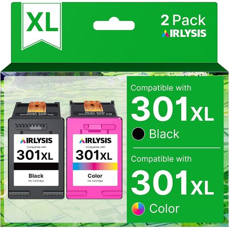 301XL Cartouches d'encre Remplacement pour Cartouche HP 301 Noir et Couleur pour HP Envy 4500 5530 5534 DeskJet 2540 1510 3050 3055a OfficeJet 2620 4630 4632 (1 Noir, 1 Tri-Colore) (1/5)