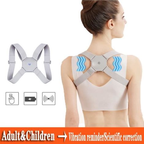 Correcteur de Posture Dos Homme Femme Enfants, Intelligente Posture Correcteur Dos Réglable avec Rappel Vibration-chest 28\"- 48\" (1/4)