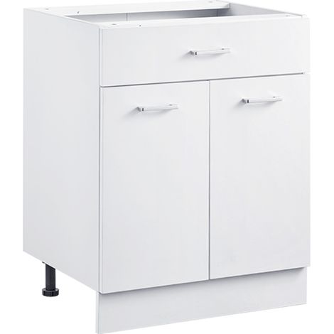 VEVOR Mobiletto Pronto da Montare con Cassetto, Mobiletto Base con Cassetto non Assemblato da 600 x 477 x 816 mm con Ante a Chiusura Ammortizzata e Ripiano Regolabile, per Ufficio Domestico (1/5)