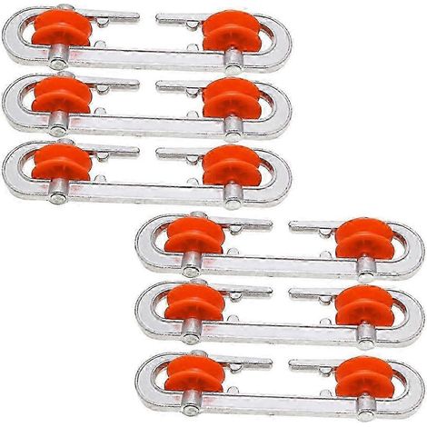 Écarteur de corde à linge, lot de 6 poulies de séparation robustes en aluminium pour cordes à linge d'extérieur, supportant les charges lourdes. (1/4)