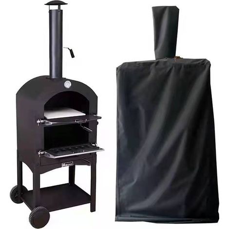 Housse de protection étanche housse de barbecue pour patio de jardin,Housse étanche pour four à pizza extérieur-Noir(3750160cm) (1/5)