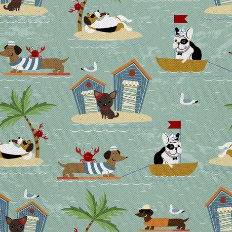 Telas decorativas para exteriores Oxford - motivo: perros de vacaciones (1/5)