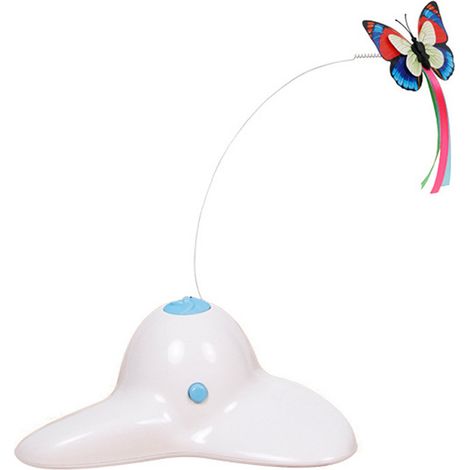 Interaktives elektrisches Katzenspielzeug, automatisch rotierender Schmetterling, lustiges Katzenspielzeug für drinnen, neckischer Schmetterling