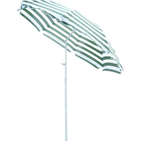 Parasol inclinable octogonal MINT vert et blanc (1/5)