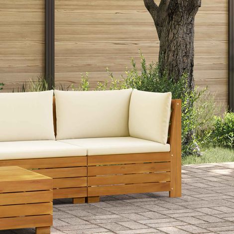 vidaXL Canapé d'angle de jardin Bois d'Acacia Massif Marron
