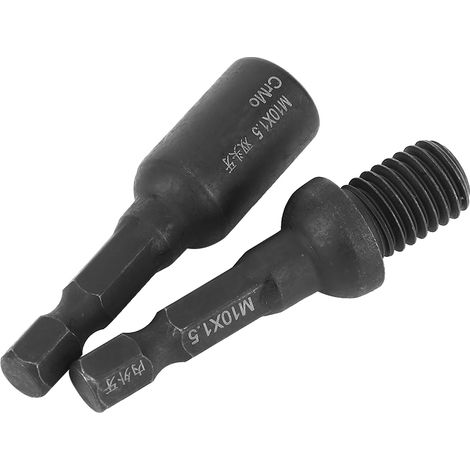 Lot de 6 douilles pour tournevis pneumatique, tige de 6,35 mm (1/4 pouce), pour visser et dévisser à double extrémité (intérieur et extérieur). (1/5)