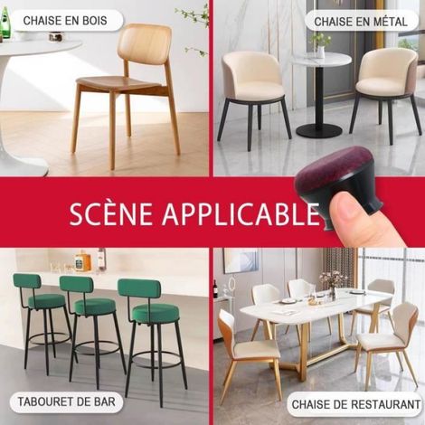 24pcs Protection Pied de Chaise,Noir Embouts de Pieds de Chaise, protecteurs de Sol en Silicone,Patins en Feutre pour chaises,S (1/4)
