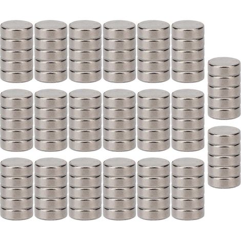 100 Stück Scheibenmagnet Rund Neodym Starker Magnet Zubehörset Kit für DIY Kühlschrank 6x2mm / 0.24x0.