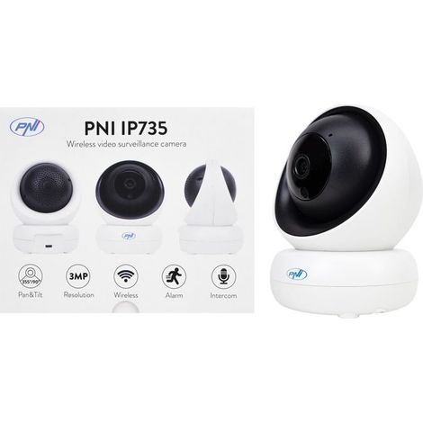 Caméra de surveillance vidéo IP - PNI - PNI-IP735 - PTZ 355°/90° - 3MP (2560x1440) - MicroSD 128 Go