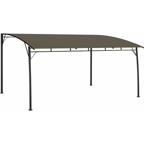 Auvent pare-soleil de jardin-Abri de jardin 4x3x2,55 m Taupe (1/5)