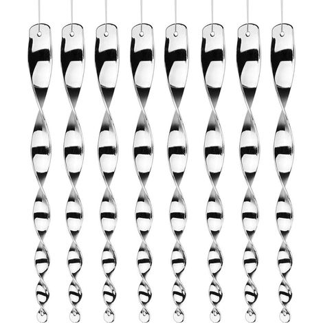 Lot de 8 Spirale anti-oiseaux, Plastique réfléchissant argenté, Rotation au vent, Protection jardin maison balcon (1/5)