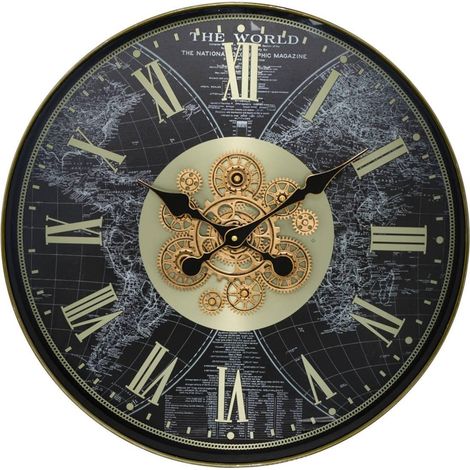Horloge Murale Mécanisme "Marvin" 60cm Noir (1/5)