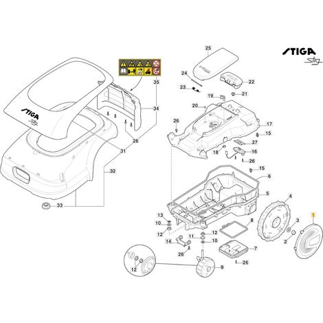 Copriruota ORIGINALE STIGA per robot tagliaerba Stig 600 - Stig 1200 322110855/0