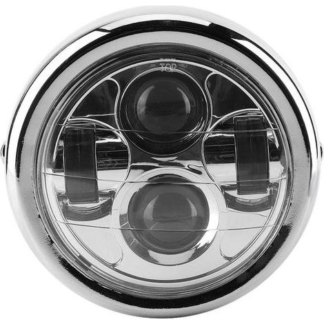 Universeller Vintage-Aluminium-Retro-LED-Motorradscheinwerfer, runder Scheinwerfer (1/2)