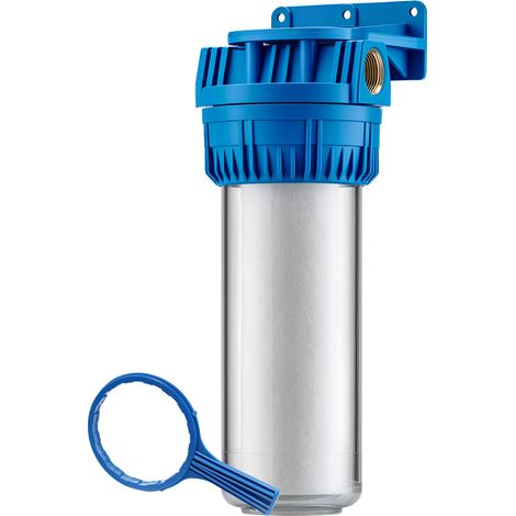 Naturewater NW-BR10A Filtre à eau à 1 étape, 5 µ, cartouche de 26,16 mm (3/4), cartouche en PP de Ø60 mm, support mural pour filtre, clé pour filtre, filtre à sédiments"