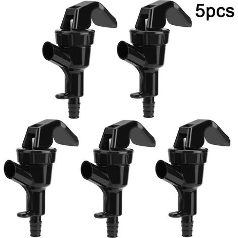 5 pièces Robinet de Distribution en Plastique Noir pour Boissons, Bière Maison et Pique-nique (1/5)