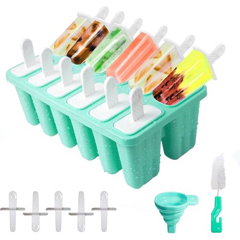 12 Moule Glace Silicone, Avecnet, Entonnoir Pliable, Brosse Nettoyage, Sans BPA, Pour Maison (1/5)
