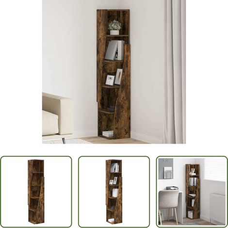 vidaXL Geräucherte Eiche -  Eckschrank Geräucherte Eiche 27,5x27x140cm Holzwerkstoff (1/5)