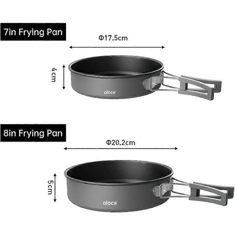 7-Zoll-Campingpfanne aus Aluminiumlegierung mit Klappgriff für Camping, Picknick und Wandern (1/4)