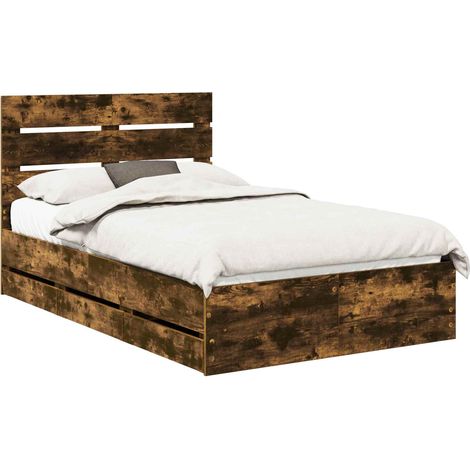 Maison Exclusive - Struttura del letto con cassetto Rovere fumé 120 x 190 cm