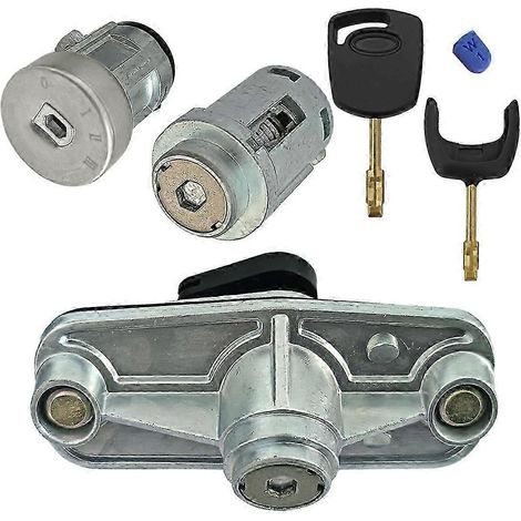 Ce kit de verrouillage de voiture est compatible avec les modèles Ford Mondeo de 2001 à 2007 et comprend un contacteur d'allumage, des serrures de porte et une serrure de coffre. Référence : LK1S71F22 (1/5)