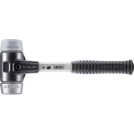 HALDER SIMPLEX TPE-Hammer mittel / Weichmetall mit verstärktem Tempergussgehäuse und Glasfaserstiel - D=50 mm - 3739.050 (1/5)