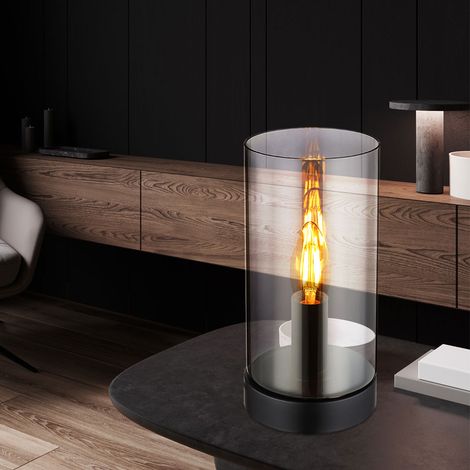 Tischleuchte Beistelllampe Schlafzimmerleuchte Metall Schwarz H 22,5 cm