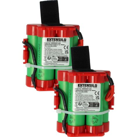 EXTENSILO 2x batteria compatibile con Gardena Robotic R80Li 2018 rasaerba 3000mAh, 18V, Li-Ion