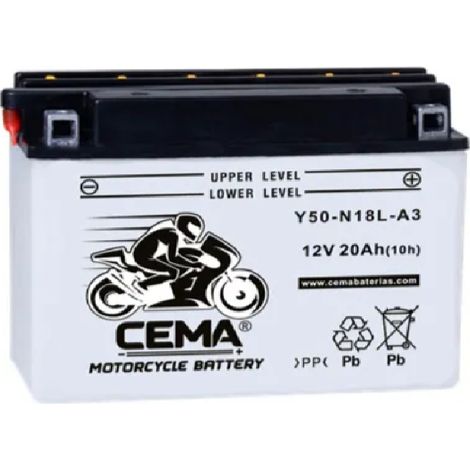 Batería de moto Y50-N18L-A3 Plomo ácido C50-N18L-A3