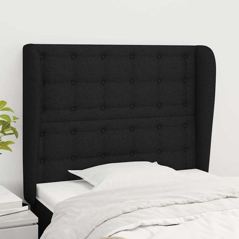 vidaXL Cabecero con orejas de tela negro 83x23x118/128 cm (1/5)