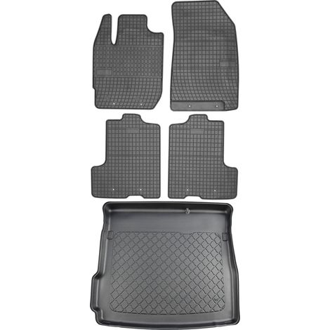 Ensemble de tapis de sol en caoutchouc pour Dacia Duster II SUV (à partir de janvier 2018) + tapis de coffre