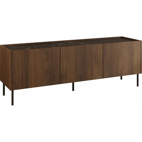 Mobilier1 – Meuble TV Comfivo Belviro 103 – Stratifié avec pieds métal – Dimensions 144x50x37cm – Compatible robots aspirateurs (1/5)