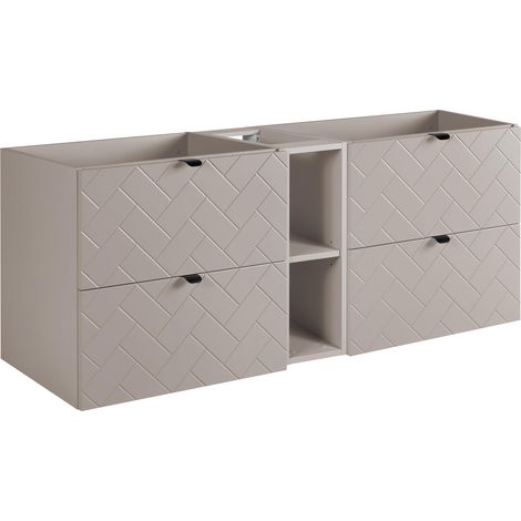Mobile da bagno, Cashmere, 140 x 57 x 46 cm, Maniglie Nere (1/3)