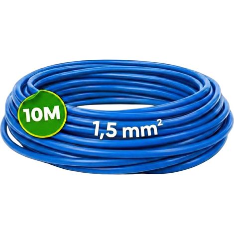 WEBMATEL Cable Eléctrico Flexible 1,5 mm² 10 m H07Z1-K Unipolar Libre Halógenos Azul (1/5)