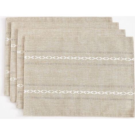Juego de 4 manteles individuales lavables de 30 x 45 cm,30 x 45 cm,gris,tela (1/5)