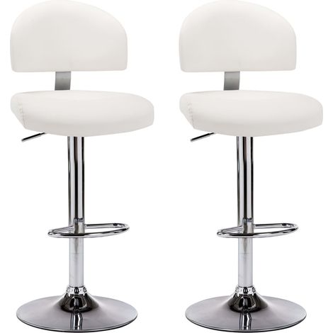 Maison Exclusive - Barhocker 2 Stk. Weiß Kunstleder