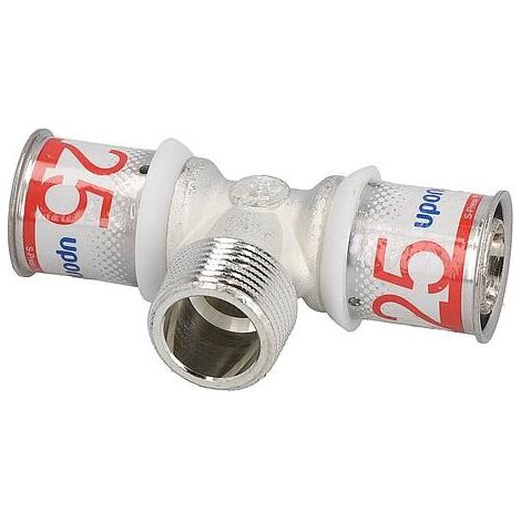 Pièce en T S-Sertir PLUS Uponor Ø25mm-DN20 (3/4")-Ø25mm AG (1/3)