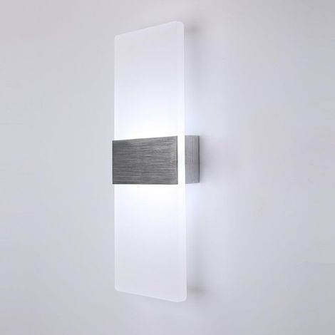 Applique Murale LED Intérieur 12W, Applique Murale Blanc Froid 6000K 750LM AC230V Applique Murale Acrylique Moderne, Applique Murale Blanche pour Salon Chambre Salle à Manger Couloir Escalier (1/5)