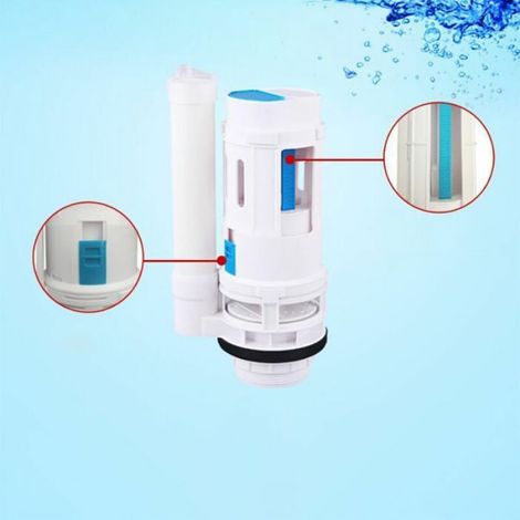 Valve de vidange toilette monobloc – Mécanisme double bouton – Plastique ABS durable – Économie d'eau – Installation rapide (1/5)