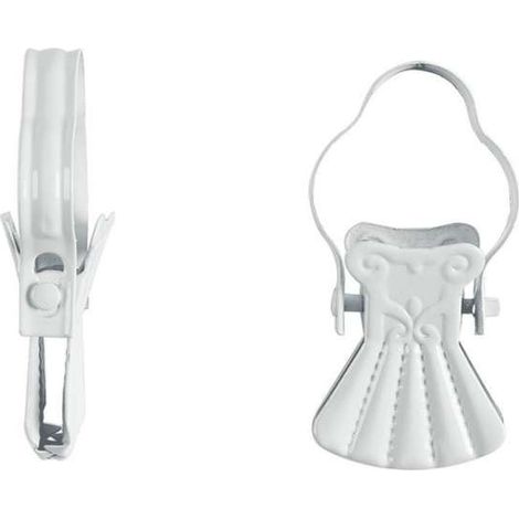 CINTACOR Pinza Mano per Tendina Colore Bianco Accessorio per Tende 10 Pz