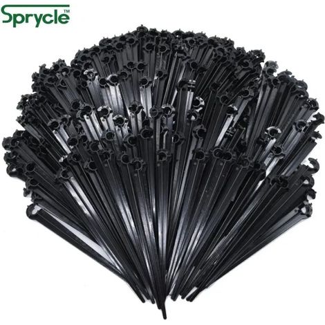(SPL11-027-100PCS) SPRYCLE Support de fixation en C de 6,35 mm (1/4 pouce) pour tuyau d'arrosage de 4/7 mm, système d'irrigation goutte à goutte, serre