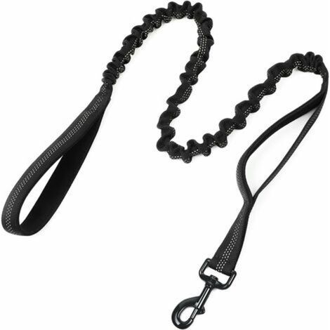 Laisse Chien, Laisse pour Chien de Travail Militaire, Laisse Corde Élastique, Amortisseur Laisse, Bungee Laisse Réfléchissante avec 2 Poignées de Contrôle, Idéal pour Marche et Entraînement (1/5)