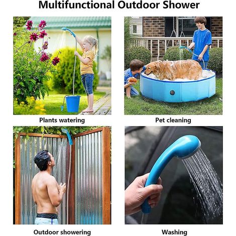 Douche de camping portable avec pompe à eau et câble USB 2200 mAh-AquaForge (1/4)